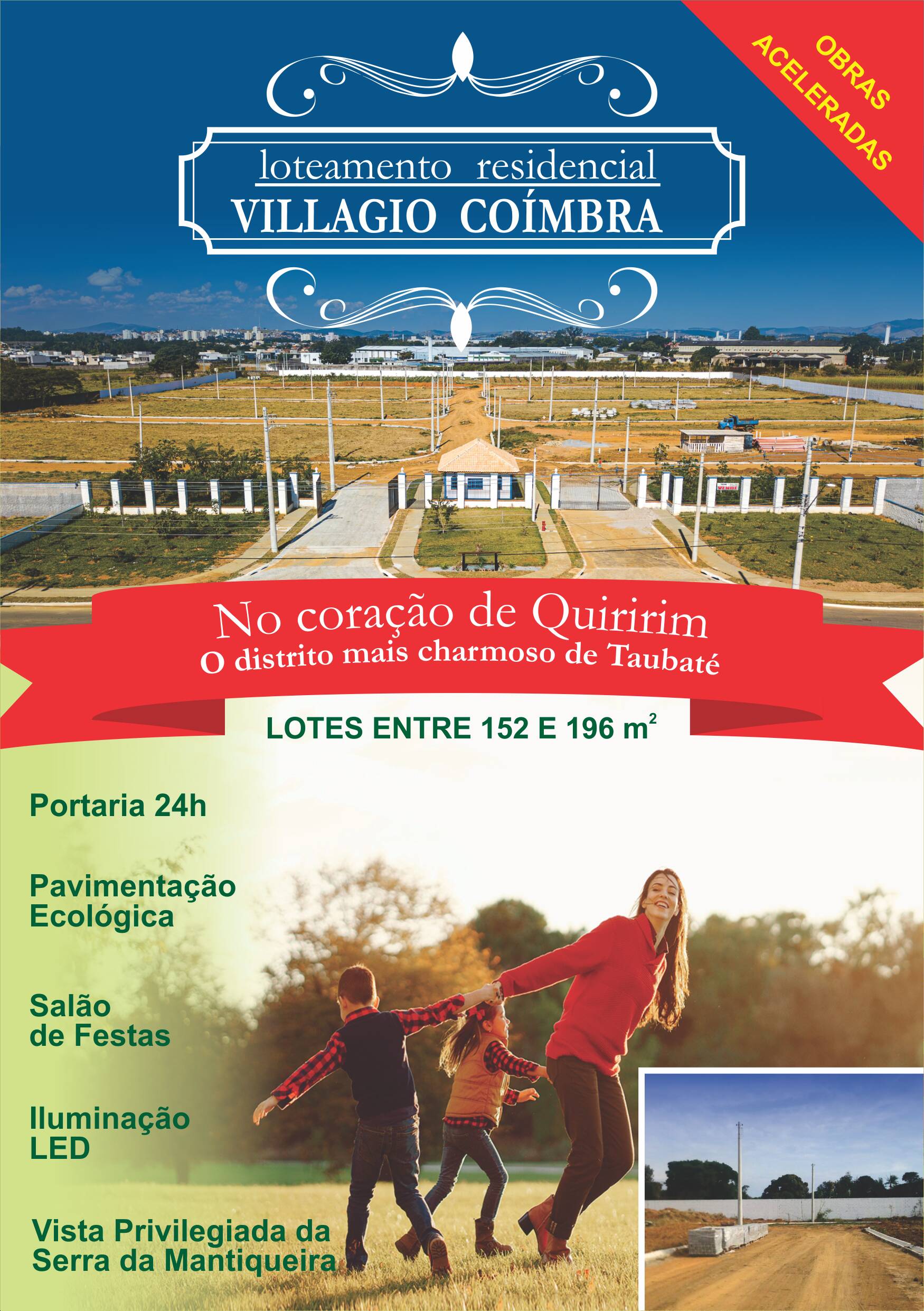 Terreno à venda Residencial Villagio Coimbra em Quiririm, Taubaté 152m2